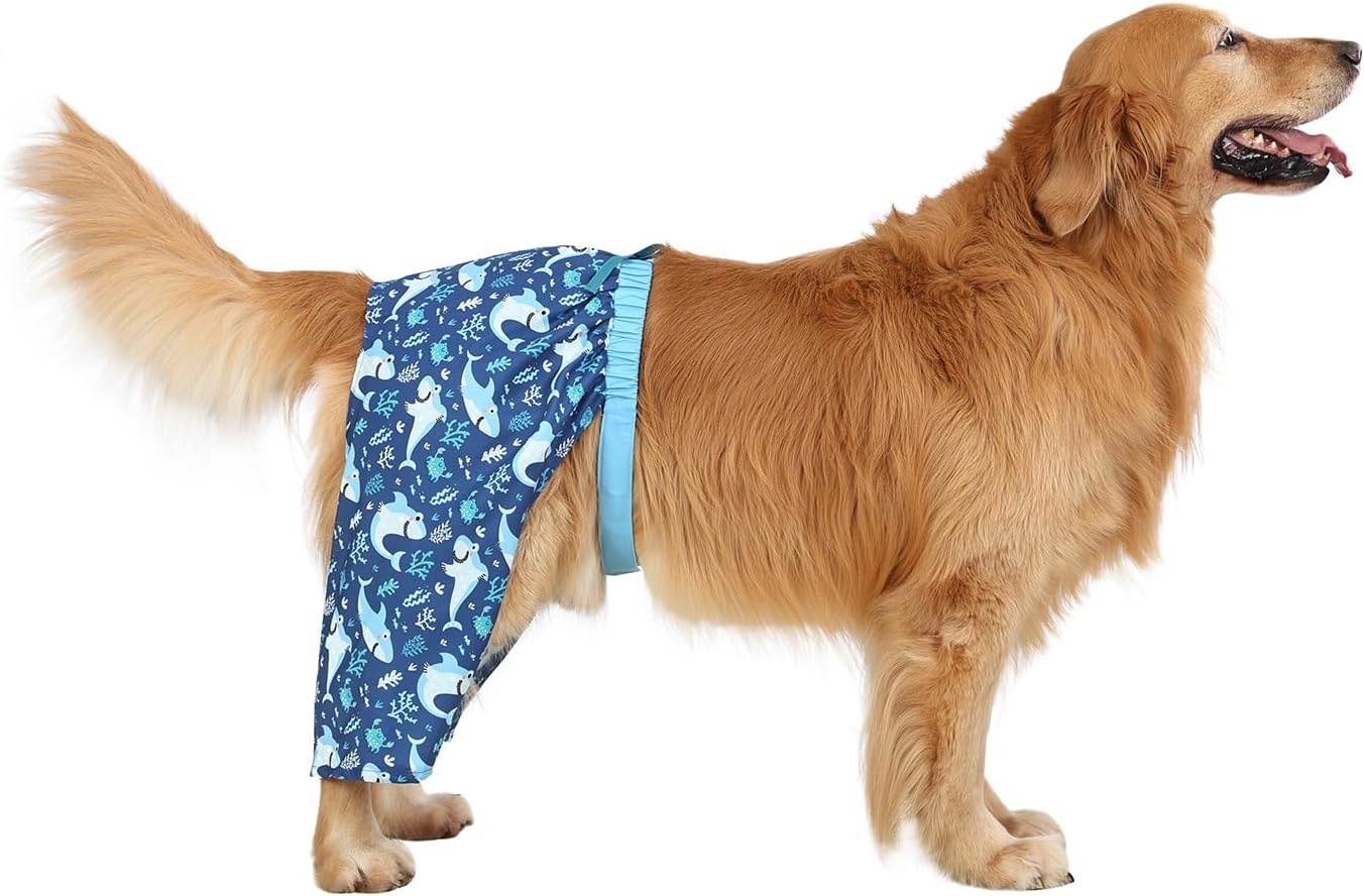 image:imageHDE Dog Swim Trunks Hawaiian Board Shorts Beach Pool Swimsuit for XS to XXL Dogs Blue Sharks XSBlue Sharks