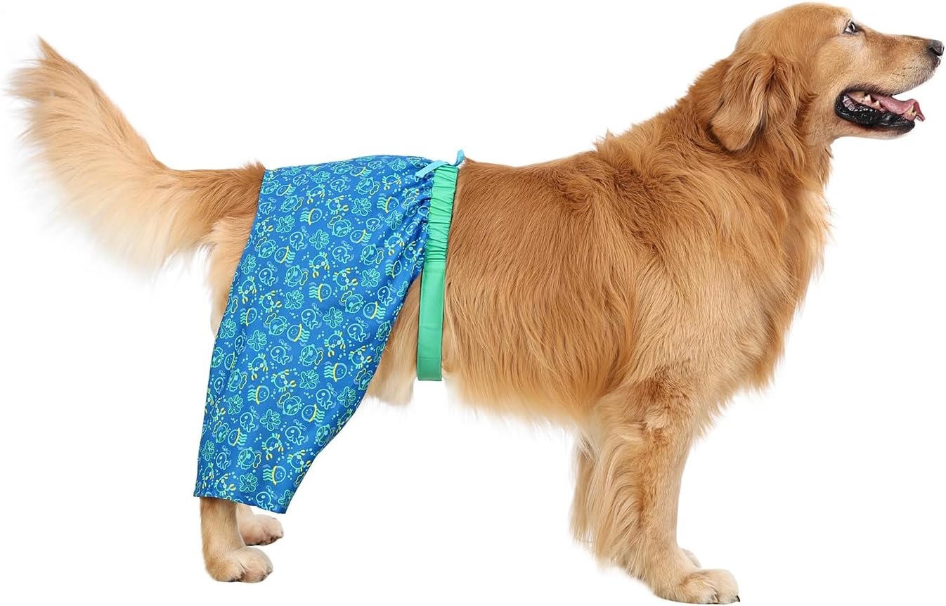 image:imageHDE Dog Swim Trunks Hawaiian Board Shorts Beach Pool Swimsuit for XS to XXL Dogs Blue Sharks XSGlowing Sea Creatures