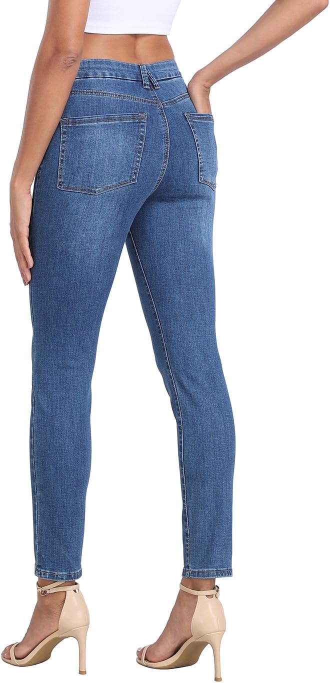 image:imageHDE Womens High Waisted Skinny JeansBlue