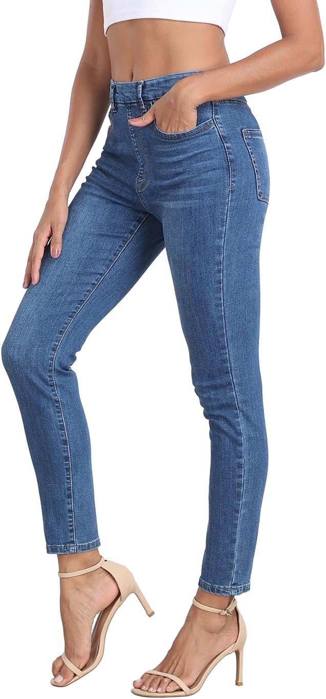 image:imageHDE Womens High Waisted Skinny JeansBlue
