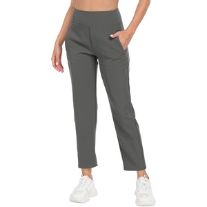 image:imageHDE Womens Travel Pants High Waist Stretch Work Golf Hiking Pant with PocketsCharcoal Gray