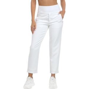 image:imageHDE Womens Travel Pants High Waist Stretch Work Golf Hiking Pant with PocketsWhite