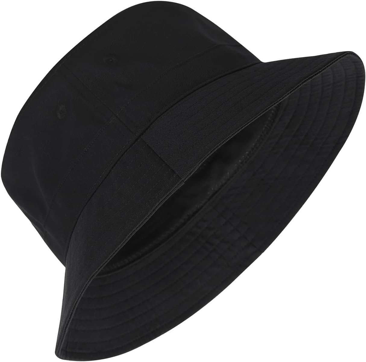 image:imageHDE Bucket Hat Unisex Print and Solid Beach Sun Hats Outdoor Packable HeadwearBlack