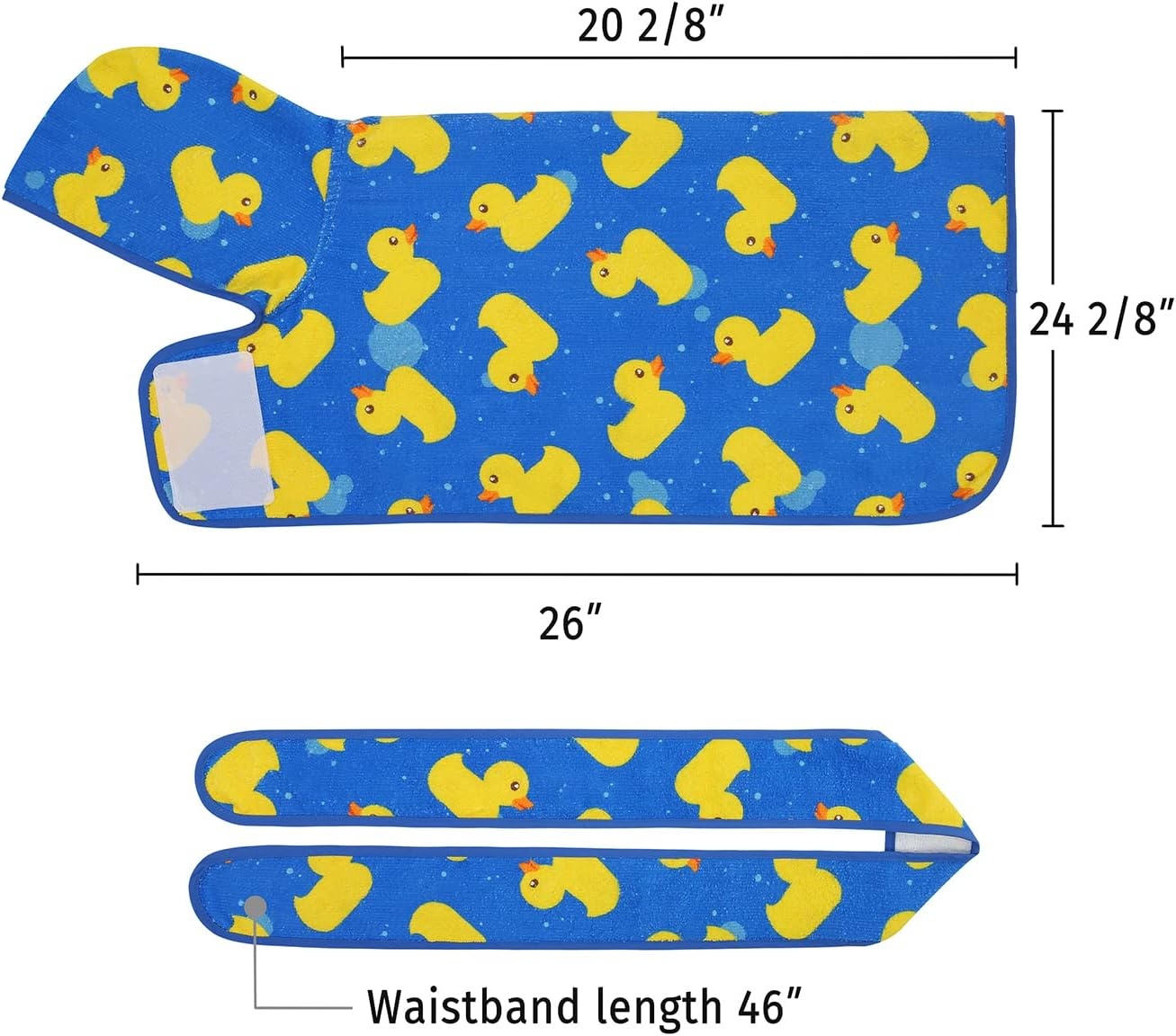 image:imageHDE Dog Bathrobe Super Absorbent Quick Drying Puppy Towel Wrap Coat Adjustable After Bath Robes with Hood for Dog Sizes SXXL Blue Rubber Ducks SBlue Rubber Ducks