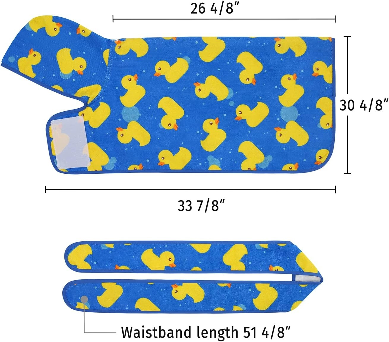 image:imageHDE Dog Bathrobe Super Absorbent Quick Drying Puppy Towel Wrap Coat Adjustable After Bath Robes with Hood for Dog Sizes SXXL Blue Rubber Ducks SBlue Rubber Ducks