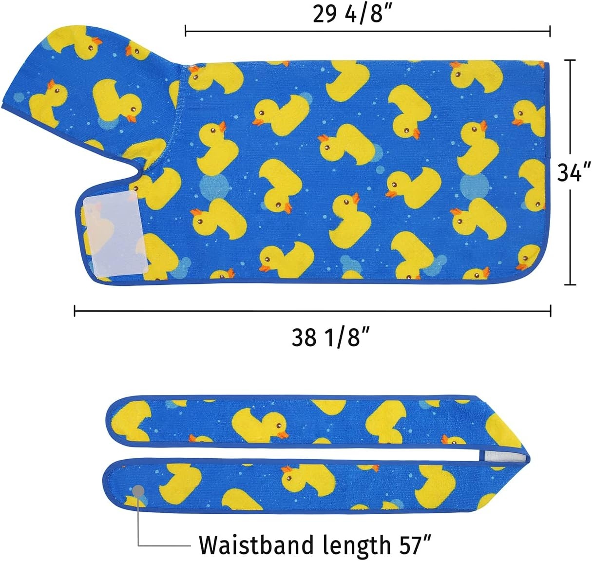 image:imageHDE Dog Bathrobe Super Absorbent Quick Drying Puppy Towel Wrap Coat Adjustable After Bath Robes with Hood for Dog Sizes SXXL Blue Rubber Ducks SBlue Rubber Ducks