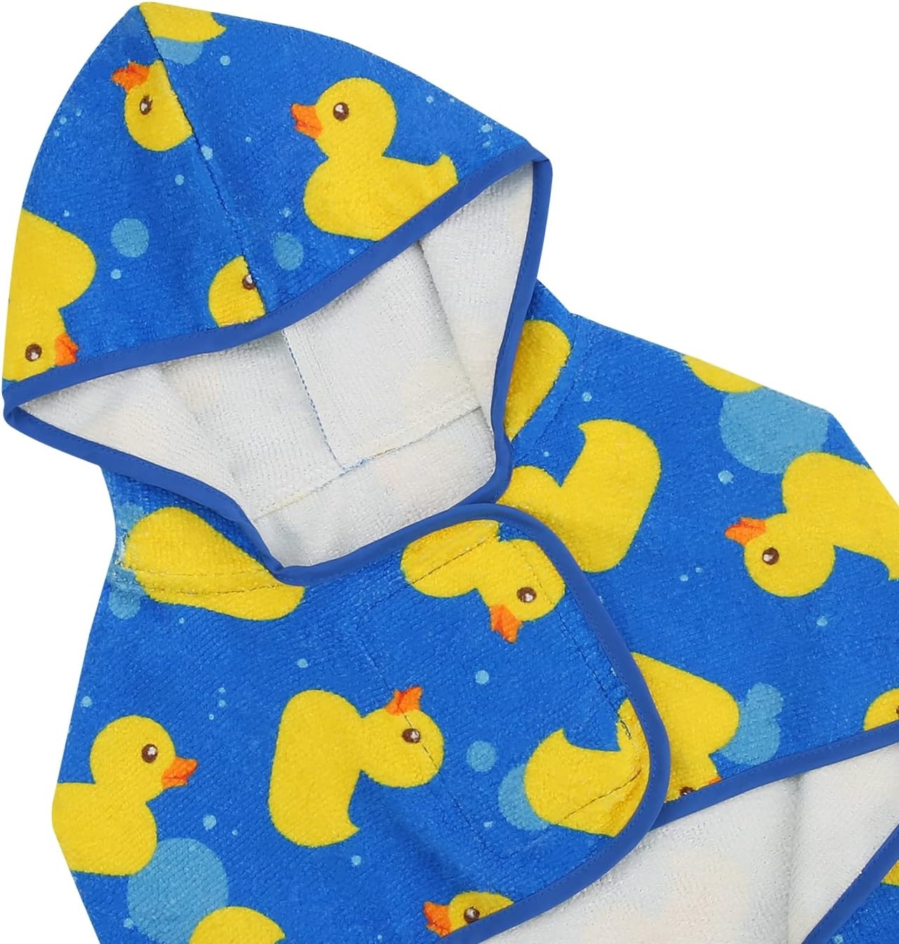 image:imageHDE Dog Bathrobe Super Absorbent Quick Drying Puppy Towel Wrap Coat Adjustable After Bath Robes with Hood for Dog Sizes SXXL Blue Rubber Ducks SBlue Rubber Ducks