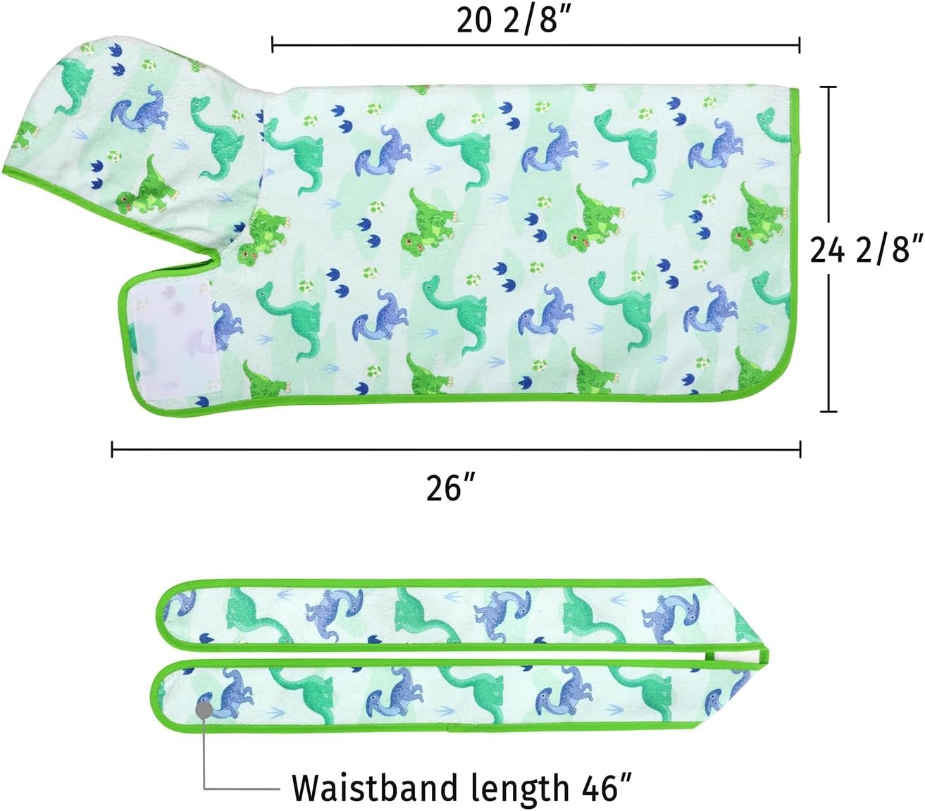 image:imageHDE Dog Bathrobe Super Absorbent Quick Drying Puppy Towel Wrap Coat Adjustable After Bath Robes with Hood for Dog Sizes SXXL Blue Rubber Ducks SCute Dinosaurs
