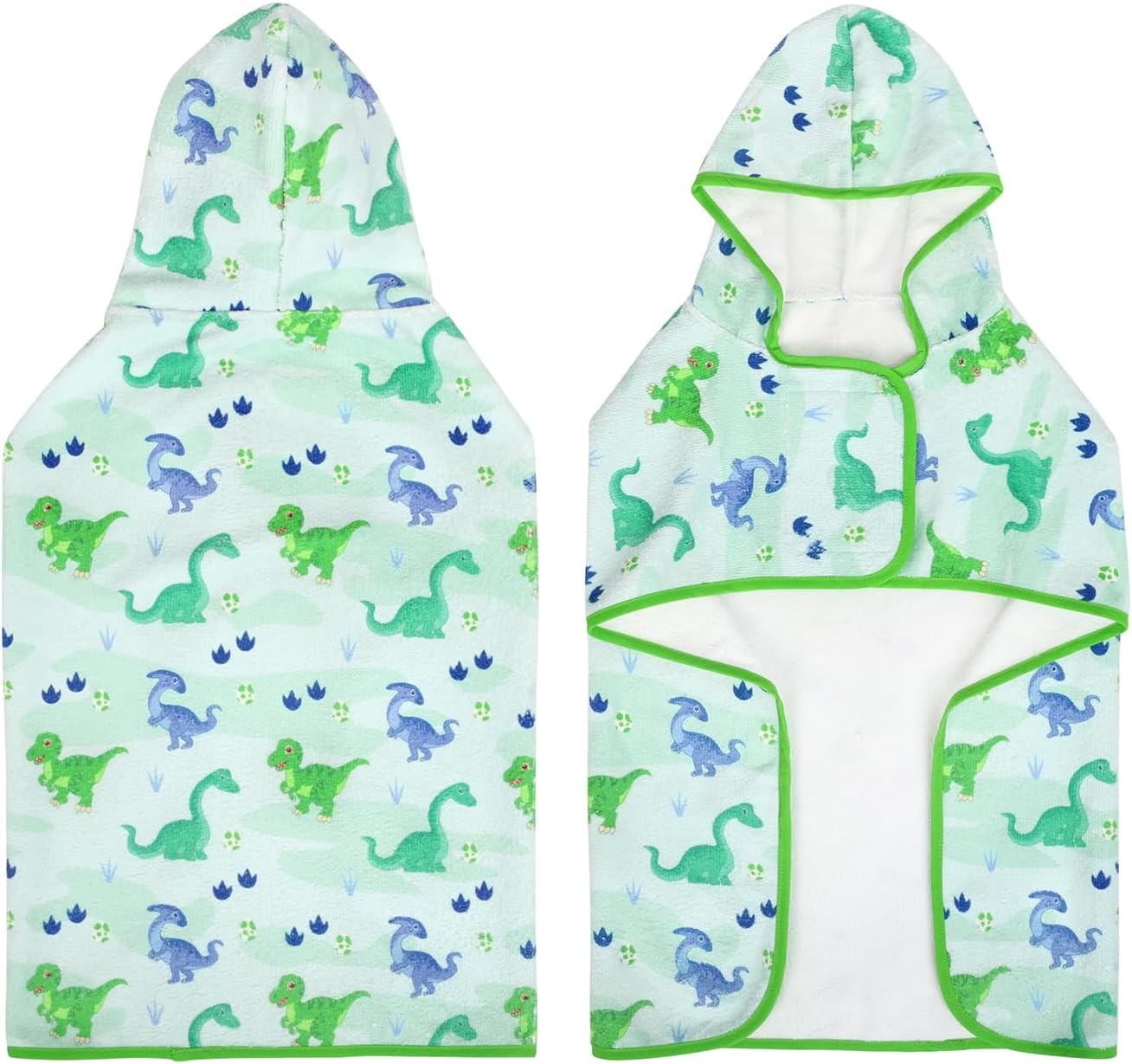 image:imageHDE Dog Bathrobe Super Absorbent Quick Drying Puppy Towel Wrap Coat Adjustable After Bath Robes with Hood for Dog Sizes SXXL Blue Rubber Ducks SCute Dinosaurs