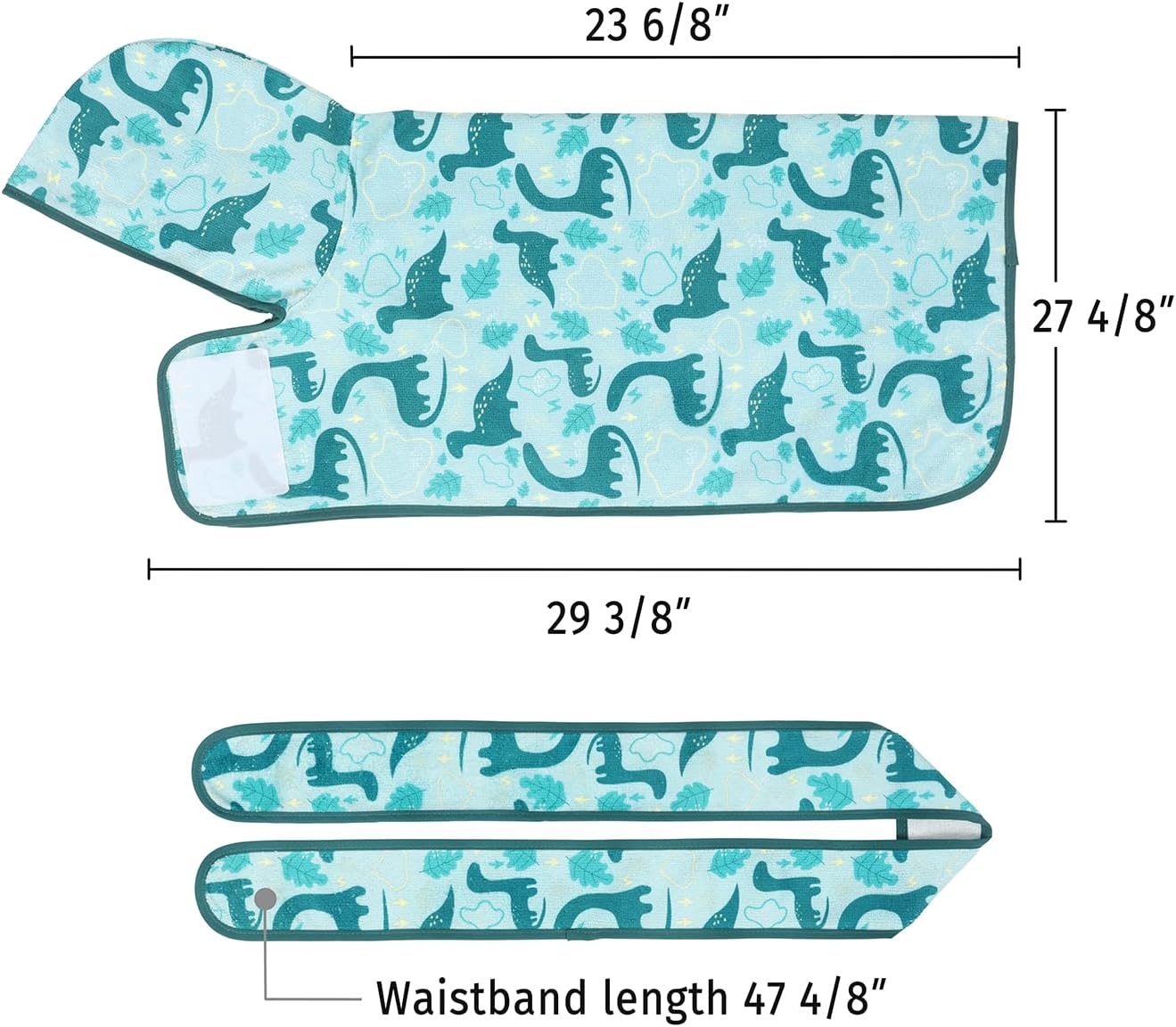 image:imageHDE Dog Bathrobe Super Absorbent Quick Drying Puppy Towel Wrap Coat Adjustable After Bath Robes with Hood for Dog Sizes SXXL Blue Rubber Ducks SDinosaurs