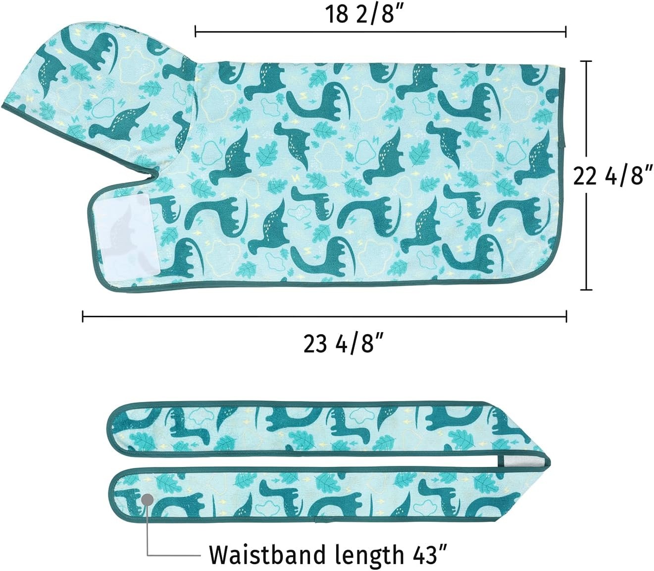 image:imageHDE Dog Bathrobe Super Absorbent Quick Drying Puppy Towel Wrap Coat Adjustable After Bath Robes with Hood for Dog Sizes SXXL Blue Rubber Ducks SDinosaurs