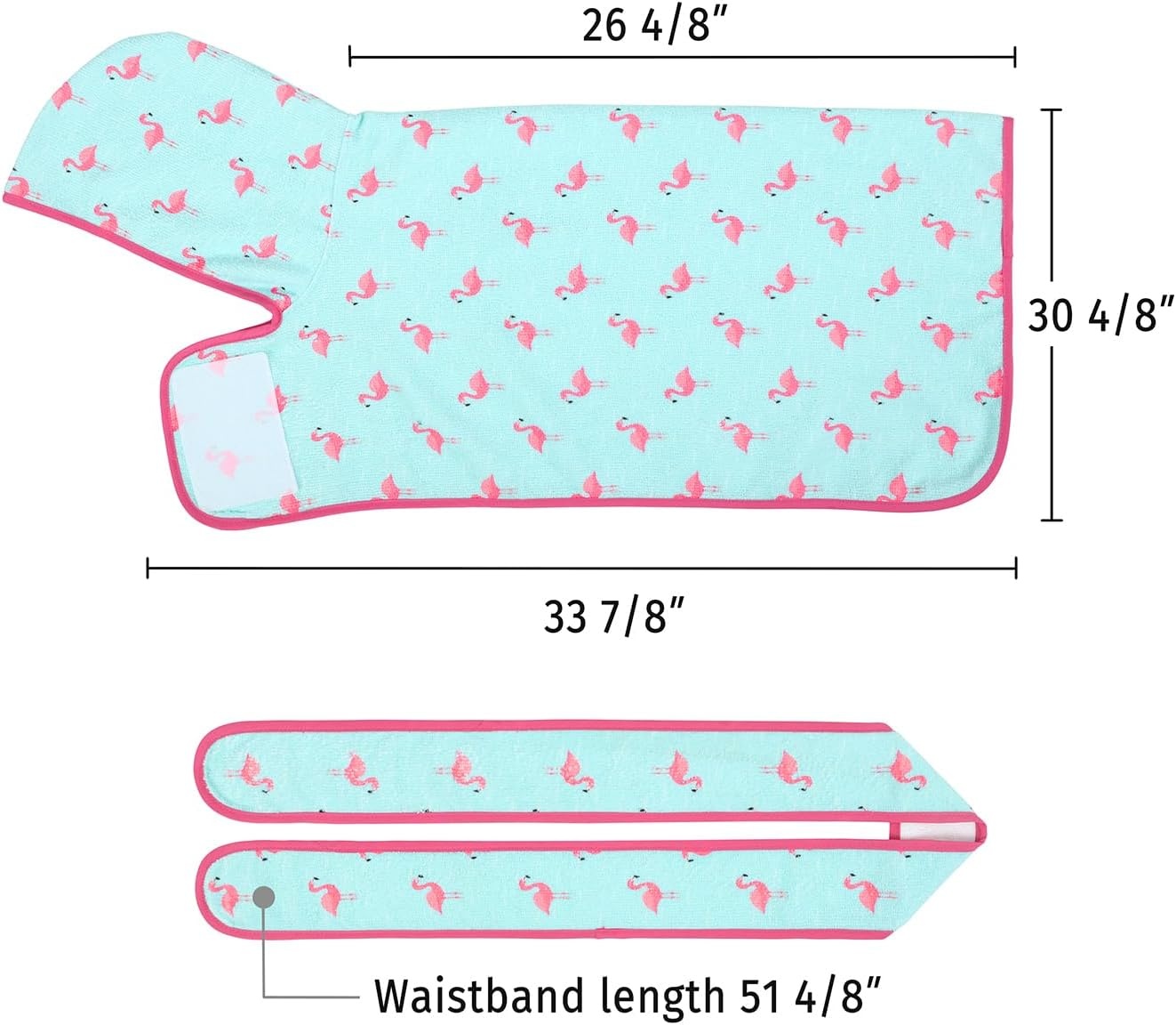 image:imageHDE Dog Bathrobe Super Absorbent Quick Drying Puppy Towel Wrap Coat Adjustable After Bath Robes with Hood for Dog Sizes SXXL Blue Rubber Ducks SFlamingos