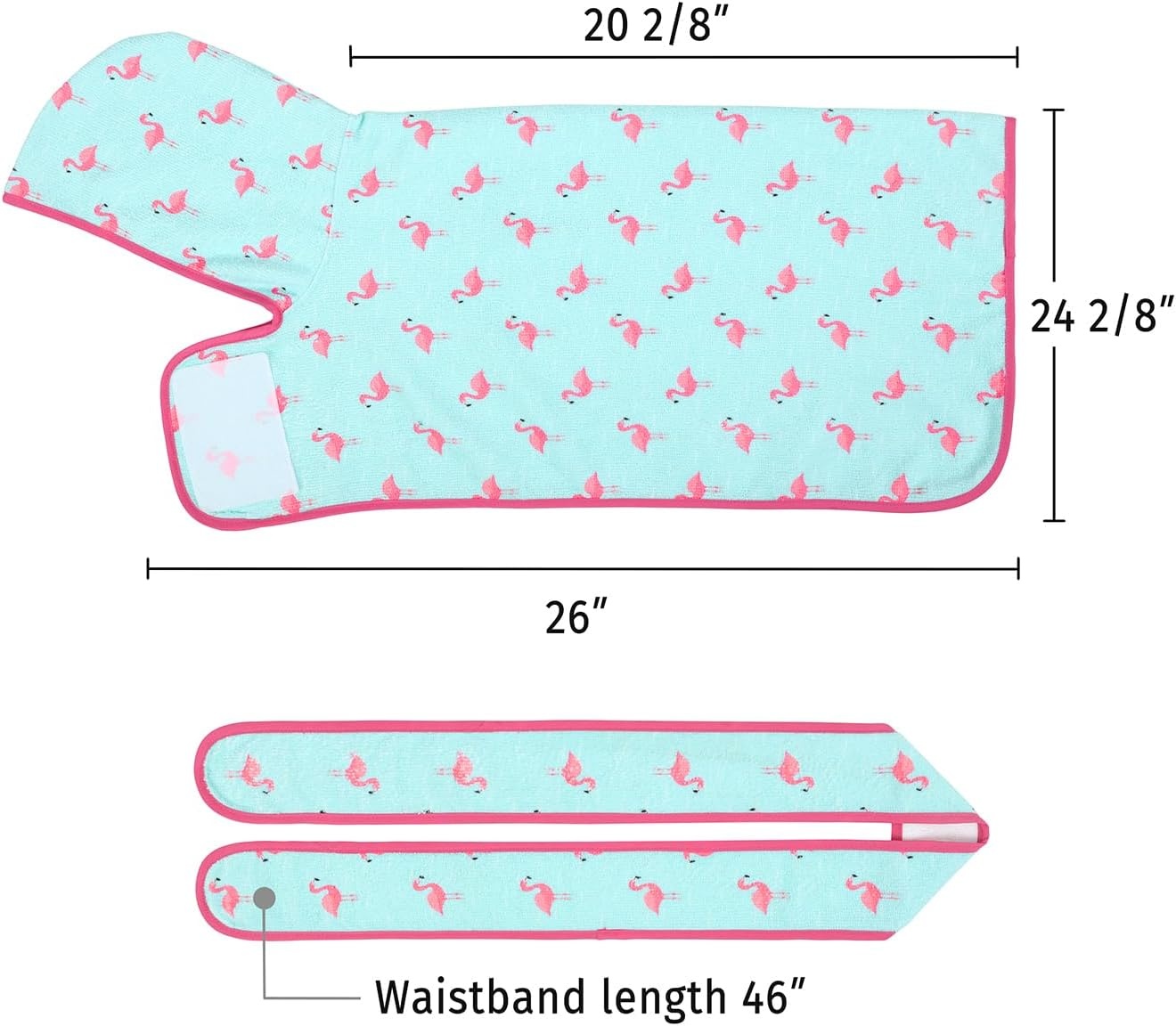 image:imageHDE Dog Bathrobe Super Absorbent Quick Drying Puppy Towel Wrap Coat Adjustable After Bath Robes with Hood for Dog Sizes SXXL Blue Rubber Ducks SFlamingos