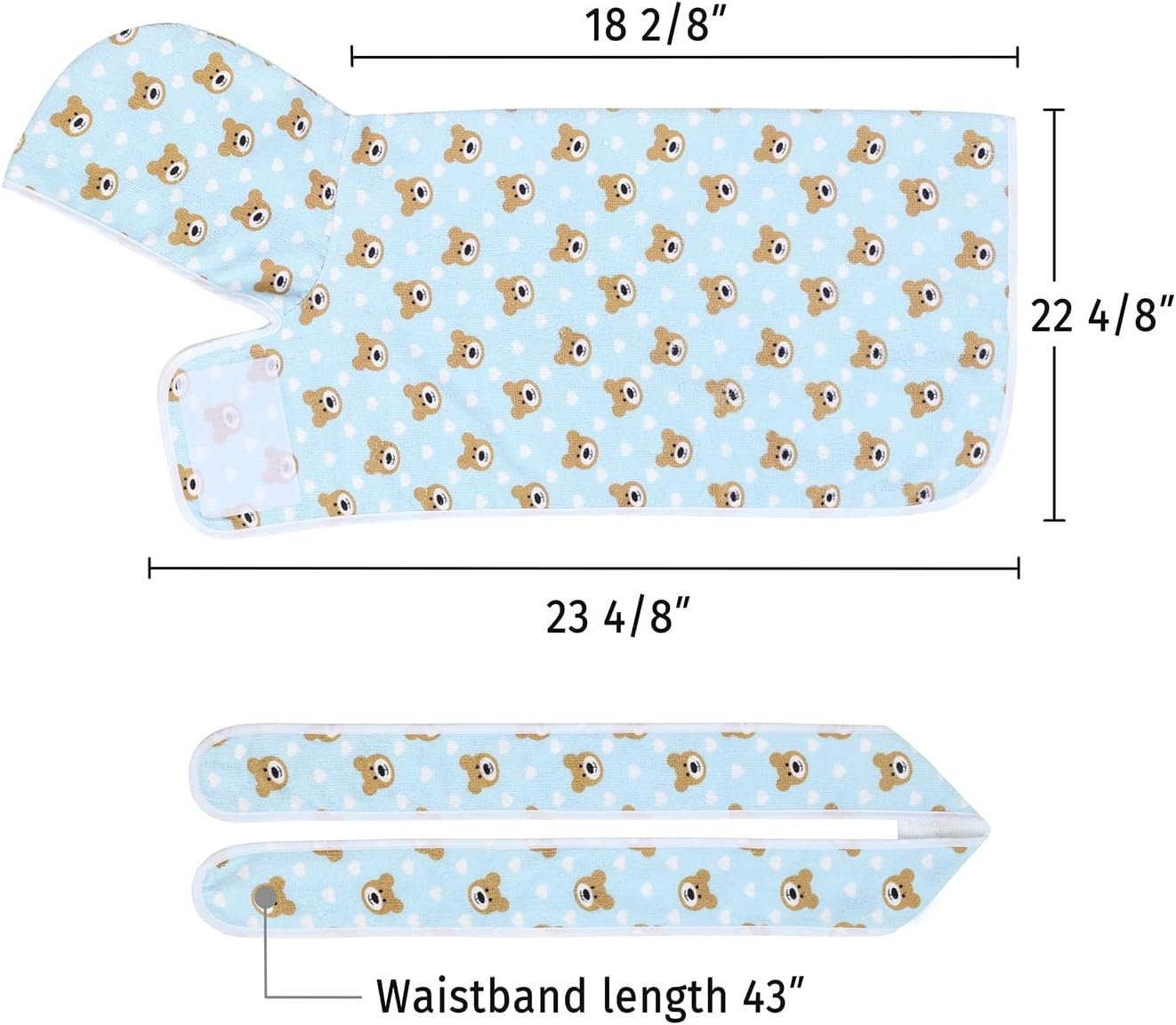 image:imageHDE Dog Bathrobe Super Absorbent Quick Drying Puppy Towel Wrap Coat Adjustable After Bath Robes with Hood for Dog Sizes SXXL Blue Rubber Ducks STeddy Bears