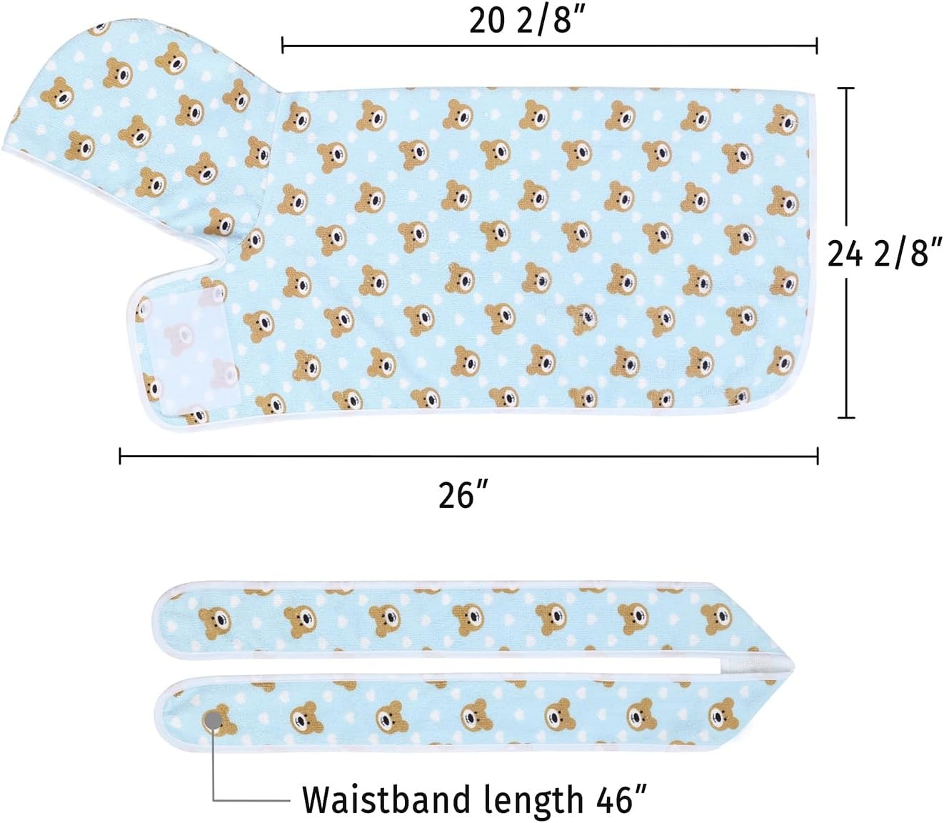 image:imageHDE Dog Bathrobe Super Absorbent Quick Drying Puppy Towel Wrap Coat Adjustable After Bath Robes with Hood for Dog Sizes SXXL Blue Rubber Ducks STeddy Bears