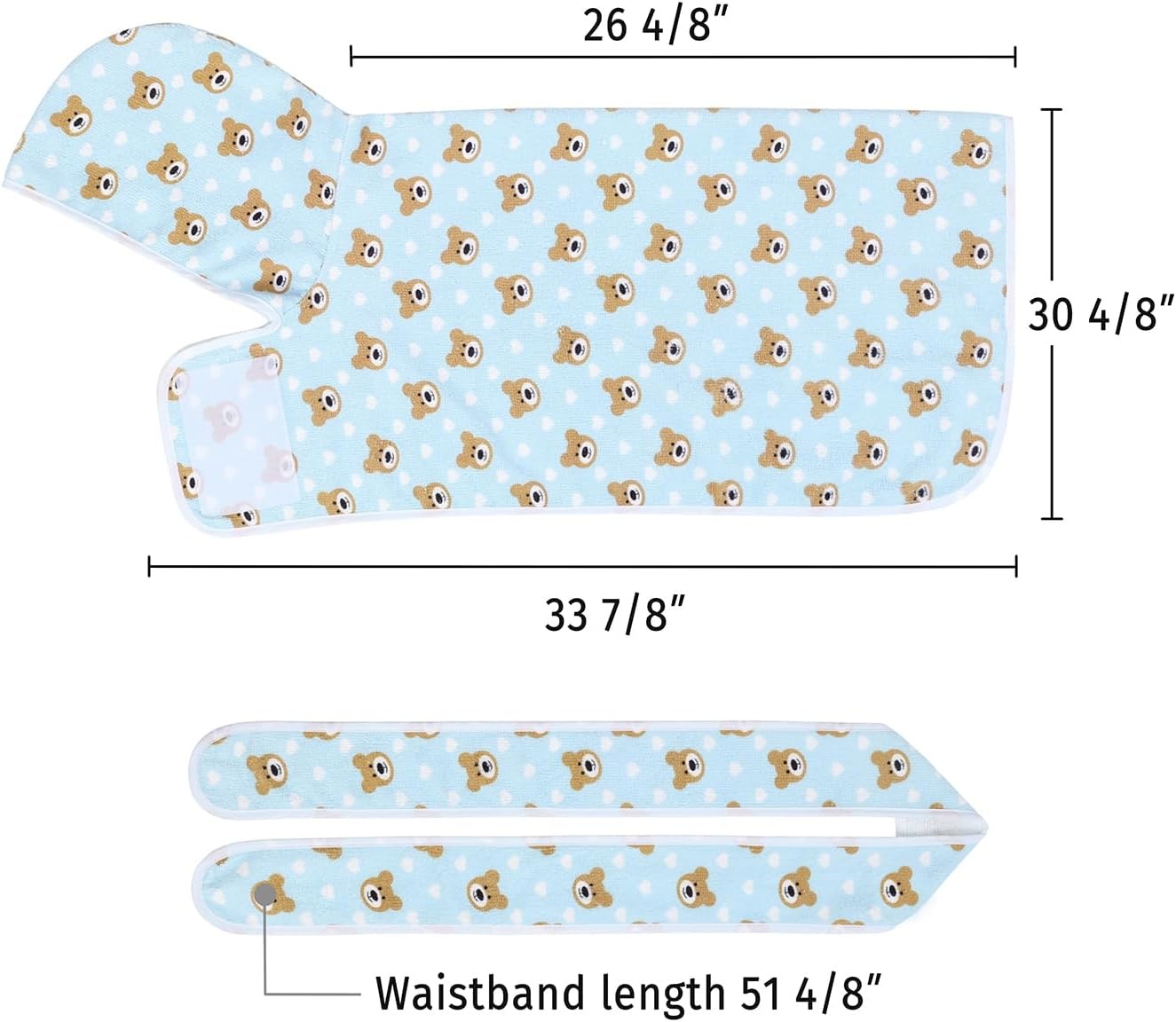 image:imageHDE Dog Bathrobe Super Absorbent Quick Drying Puppy Towel Wrap Coat Adjustable After Bath Robes with Hood for Dog Sizes SXXL Blue Rubber Ducks STeddy Bears