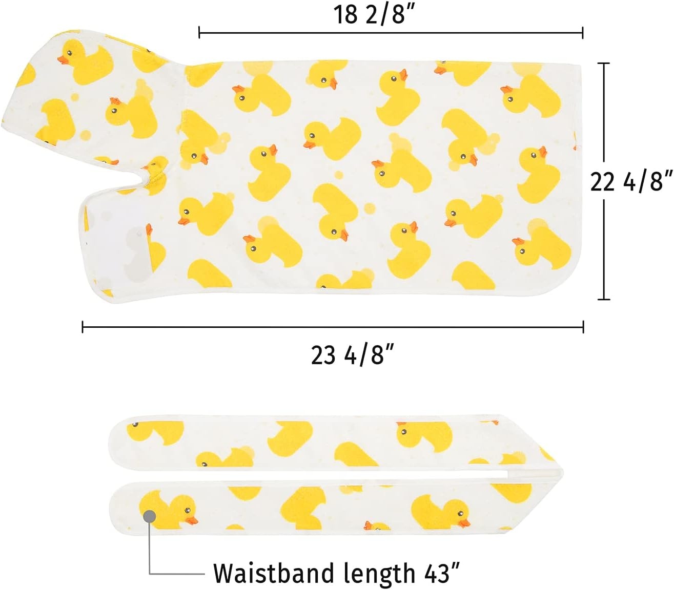 image:imageHDE Dog Bathrobe Super Absorbent Quick Drying Puppy Towel Wrap Coat Adjustable After Bath Robes with Hood for Dog Sizes SXXL Blue Rubber Ducks SWhite Rubber Ducks