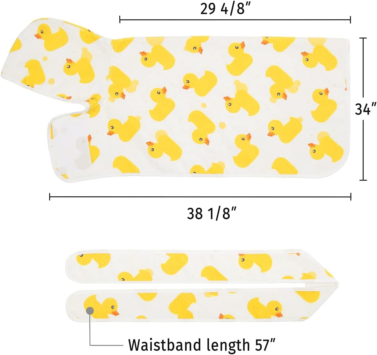 image:imageHDE Dog Bathrobe Super Absorbent Quick Drying Puppy Towel Wrap Coat Adjustable After Bath Robes with Hood for Dog Sizes SXXL Blue Rubber Ducks SWhite Rubber Ducks