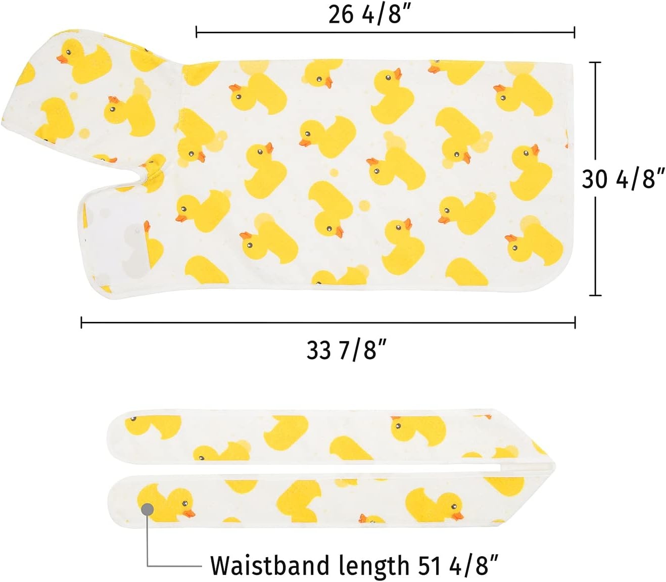 image:imageHDE Dog Bathrobe Super Absorbent Quick Drying Puppy Towel Wrap Coat Adjustable After Bath Robes with Hood for Dog Sizes SXXL Blue Rubber Ducks SWhite Rubber Ducks