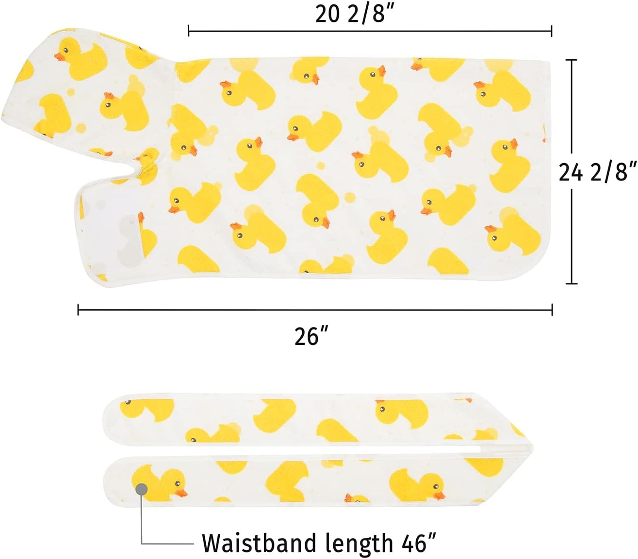 image:imageHDE Dog Bathrobe Super Absorbent Quick Drying Puppy Towel Wrap Coat Adjustable After Bath Robes with Hood for Dog Sizes SXXL Blue Rubber Ducks SWhite Rubber Ducks