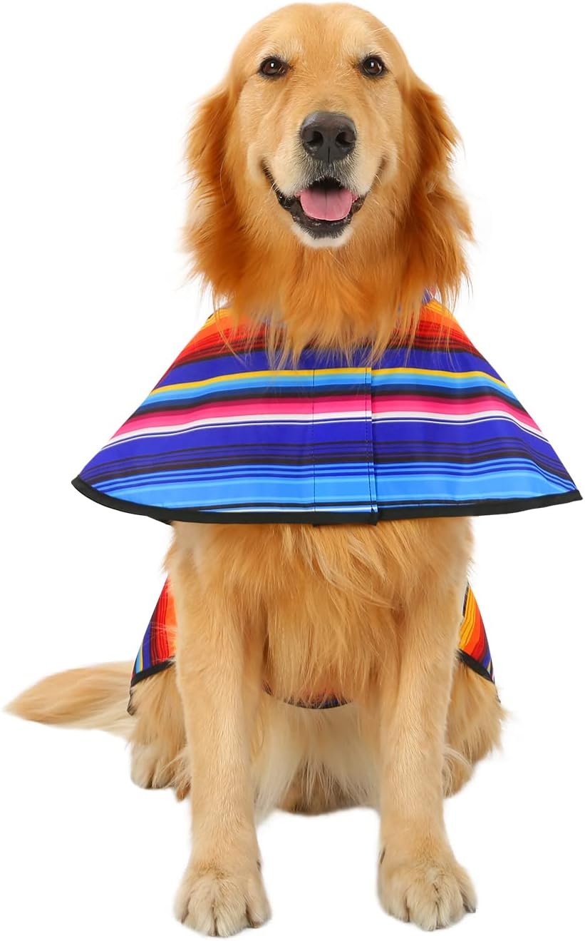 image:imageHDE Dog Raincoat Jacket Reflective Adjustable Hooded Pet Poncho Rain Coat with Leash Hole for Small to XLarge Dogs Rubber Ducks SBaja Stripes