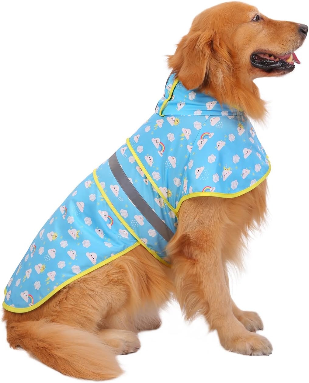 image:imageHDE Dog Raincoat Jacket Reflective Adjustable Hooded Pet Poncho Rain Coat with Leash Hole for Small to XLarge Dogs Rubber Ducks SCartoon Storm
