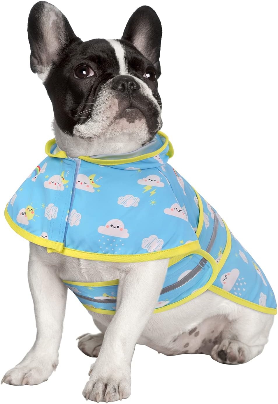 image:imageHDE Dog Raincoat Jacket Reflective Adjustable Hooded Pet Poncho Rain Coat with Leash Hole for Small to XLarge Dogs Rubber Ducks SCartoon Storm