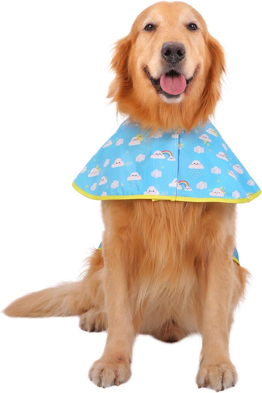 image:imageHDE Dog Raincoat Jacket Reflective Adjustable Hooded Pet Poncho Rain Coat with Leash Hole for Small to XLarge Dogs Rubber Ducks SCartoon Storm