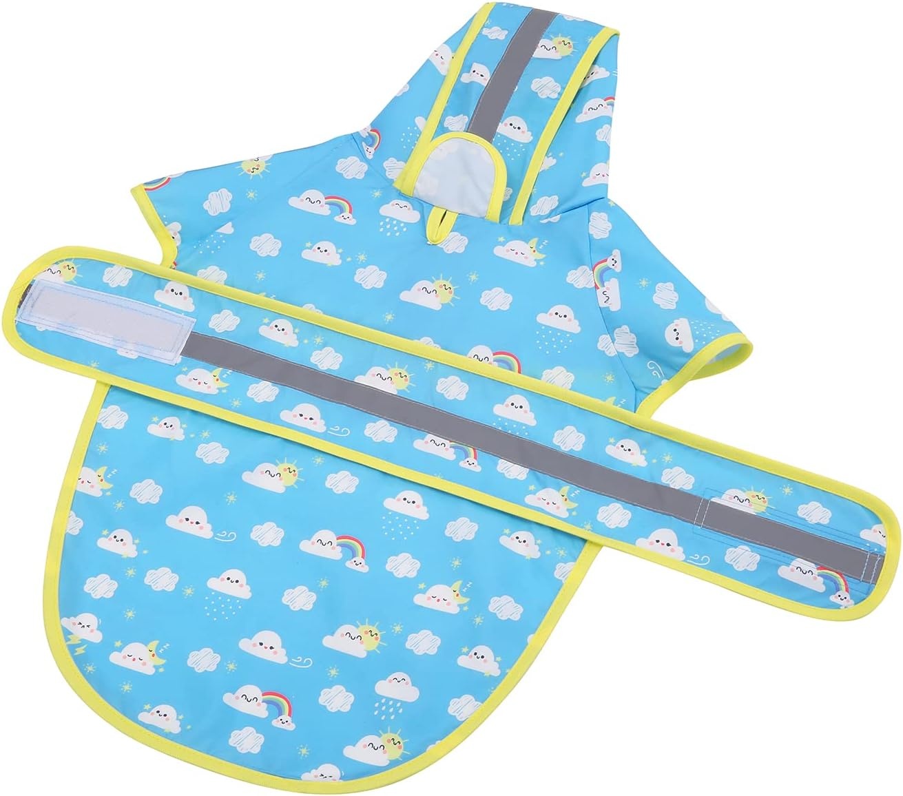 image:imageHDE Dog Raincoat Jacket Reflective Adjustable Hooded Pet Poncho Rain Coat with Leash Hole for Small to XLarge Dogs Rubber Ducks SCartoon Storm