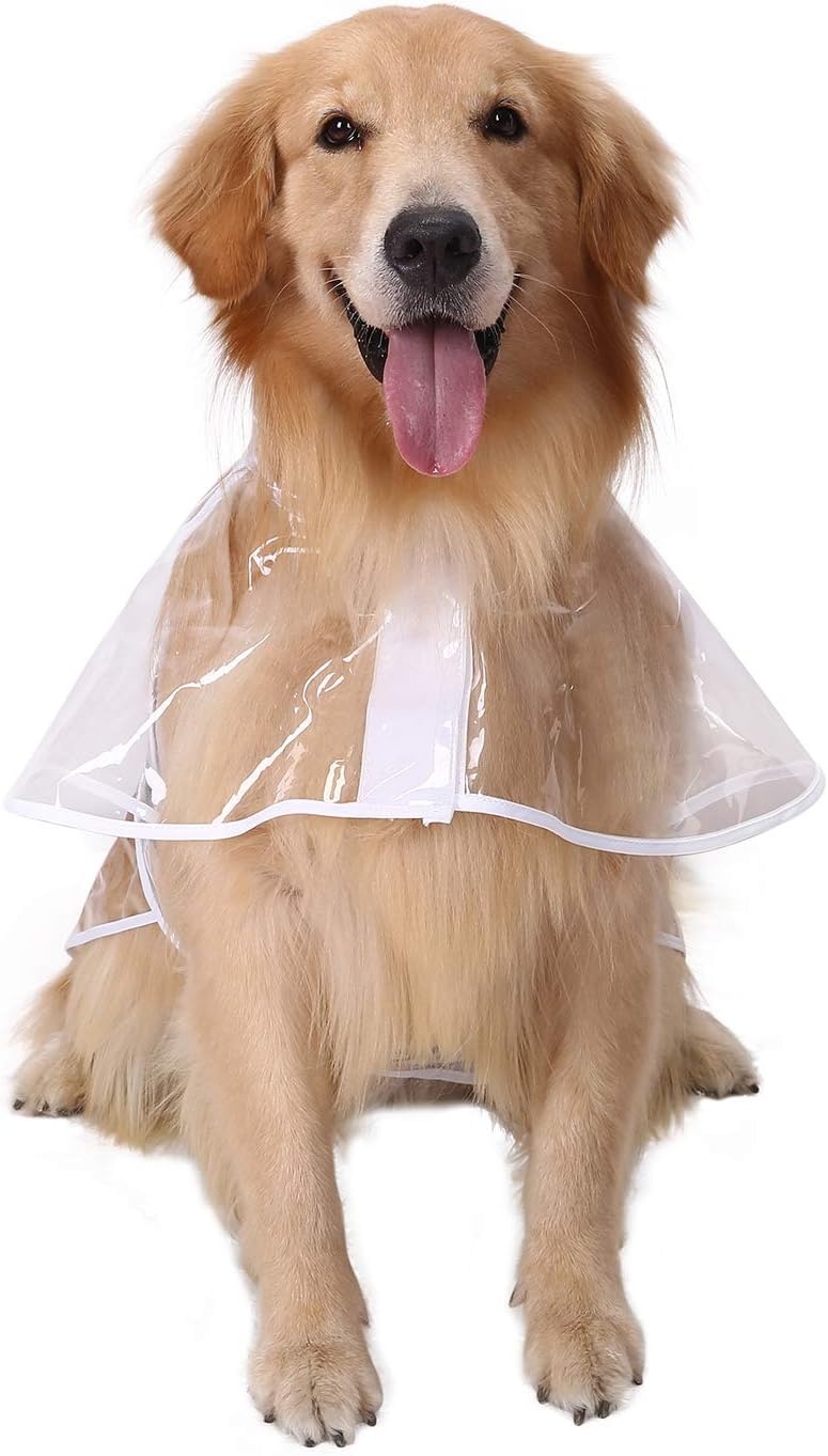 image:imageHDE Dog Raincoat Jacket Reflective Adjustable Hooded Pet Poncho Rain Coat with Leash Hole for Small to XLarge Dogs Rubber Ducks SClear