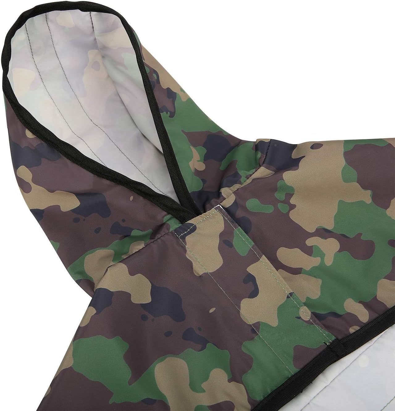 image:imageHDE Dog Raincoat Jacket Reflective Adjustable Hooded Pet Poncho Rain Coat with Leash Hole for Small to XLarge Dogs Rubber Ducks SGreen Camo