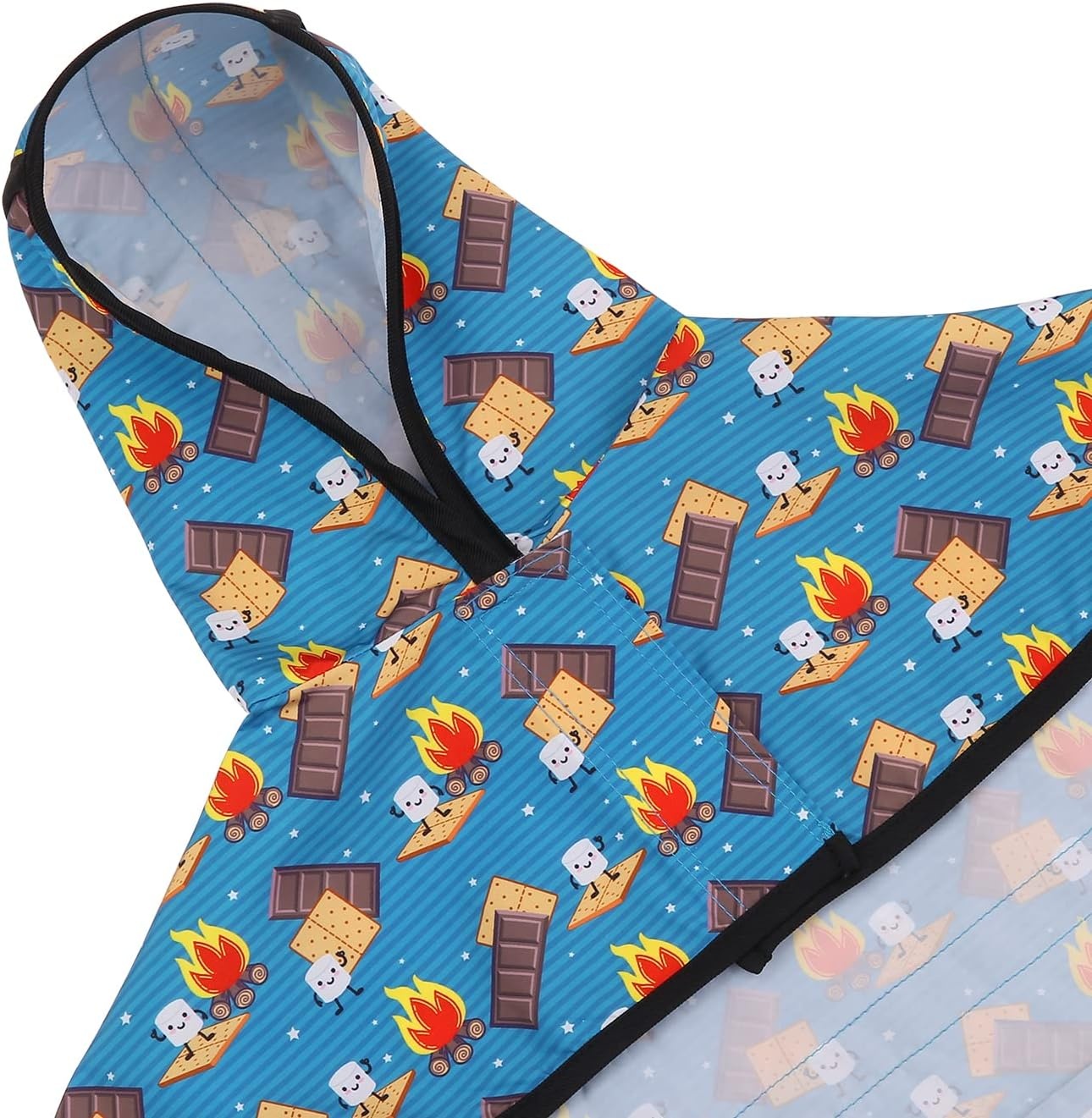 image:imageHDE Dog Raincoat Jacket Reflective Adjustable Hooded Pet Poncho Rain Coat with Leash Hole for Small to XLarge Dogs Rubber Ducks SHappy Camper