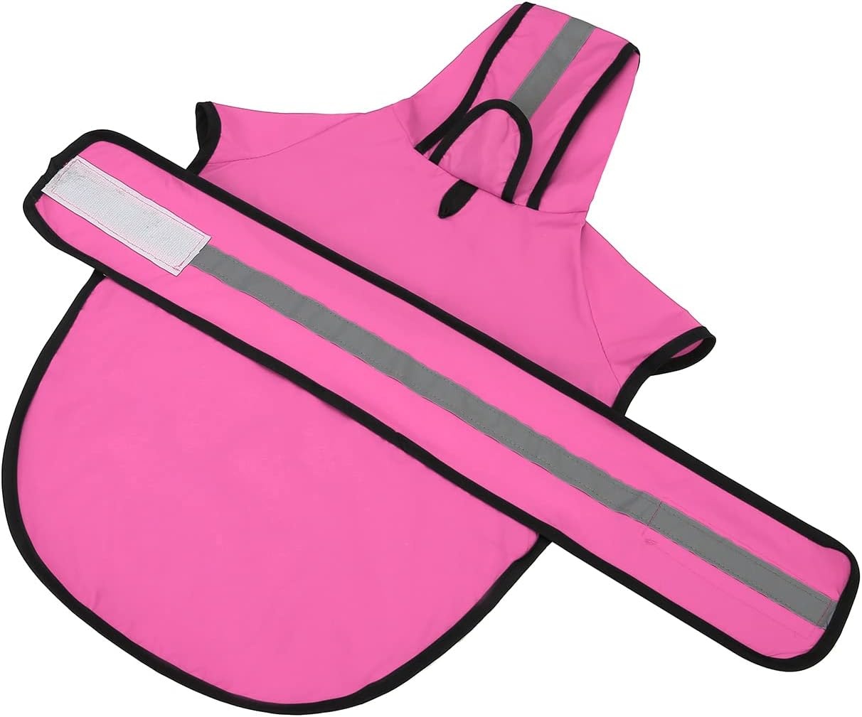 image:imageHDE Dog Raincoat Jacket Reflective Adjustable Hooded Pet Poncho Rain Coat with Leash Hole for Small to XLarge Dogs Rubber Ducks SPink