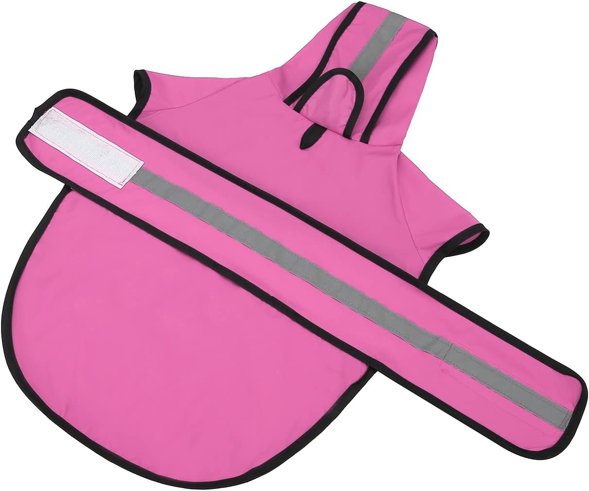 image:imageHDE Dog Raincoat Jacket Reflective Adjustable Hooded Pet Poncho Rain Coat with Leash Hole for Small to XLarge Dogs Rubber Ducks SPink
