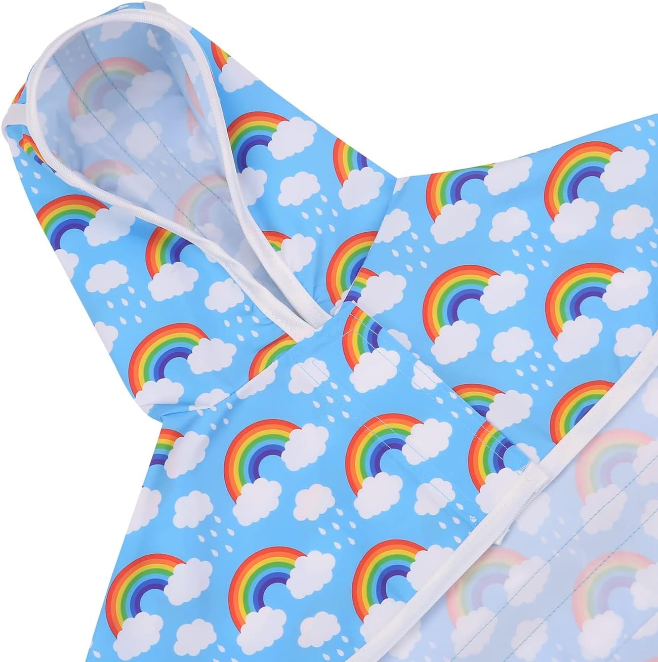 image:imageHDE Dog Raincoat Jacket Reflective Adjustable Hooded Pet Poncho Rain Coat with Leash Hole for Small to XLarge Dogs Rubber Ducks SRainbows