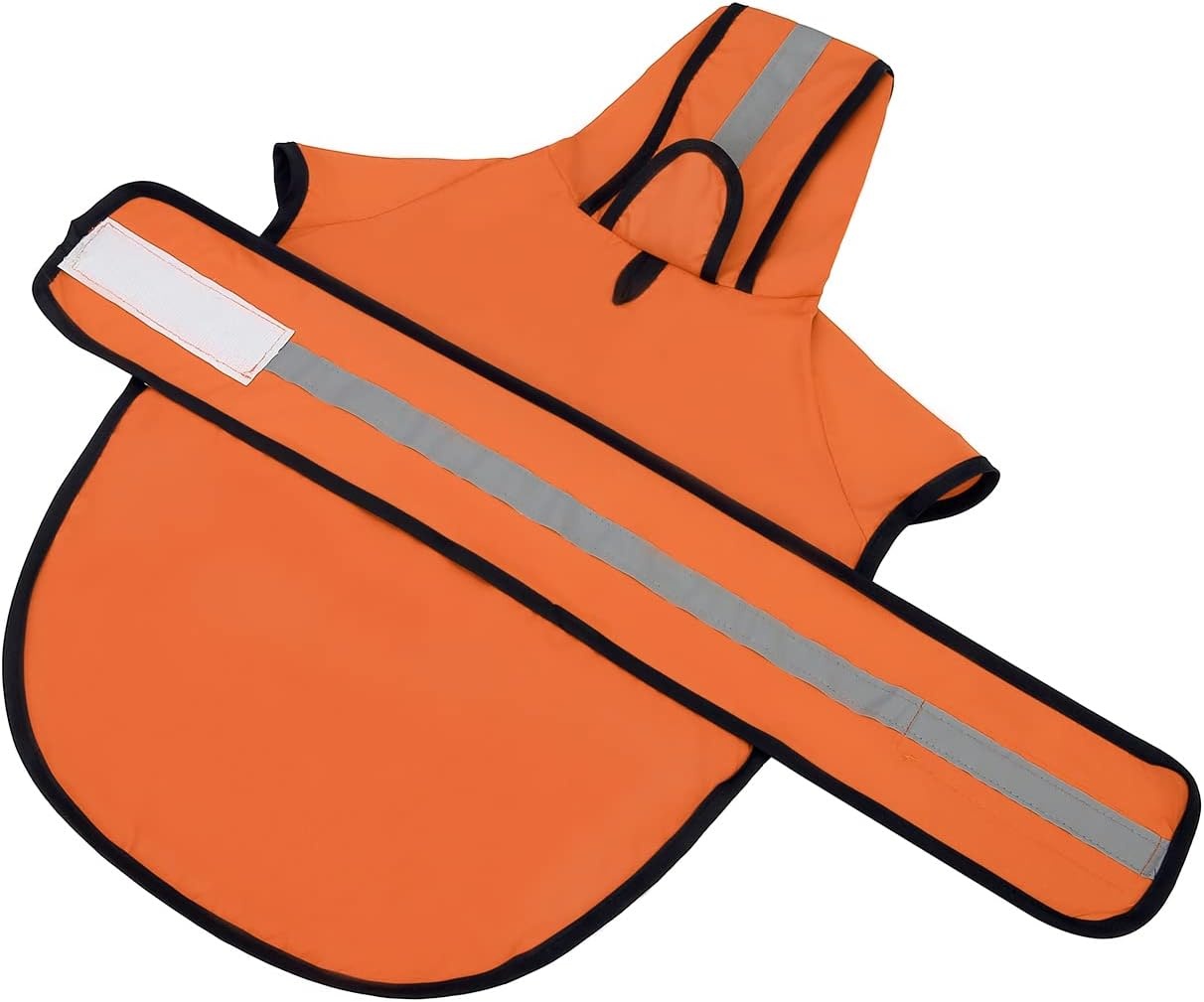 image:imageHDE Dog Raincoat Jacket Reflective Adjustable Hooded Pet Poncho Rain Coat with Leash Hole for Small to XLarge Dogs Rubber Ducks SSafety Orange