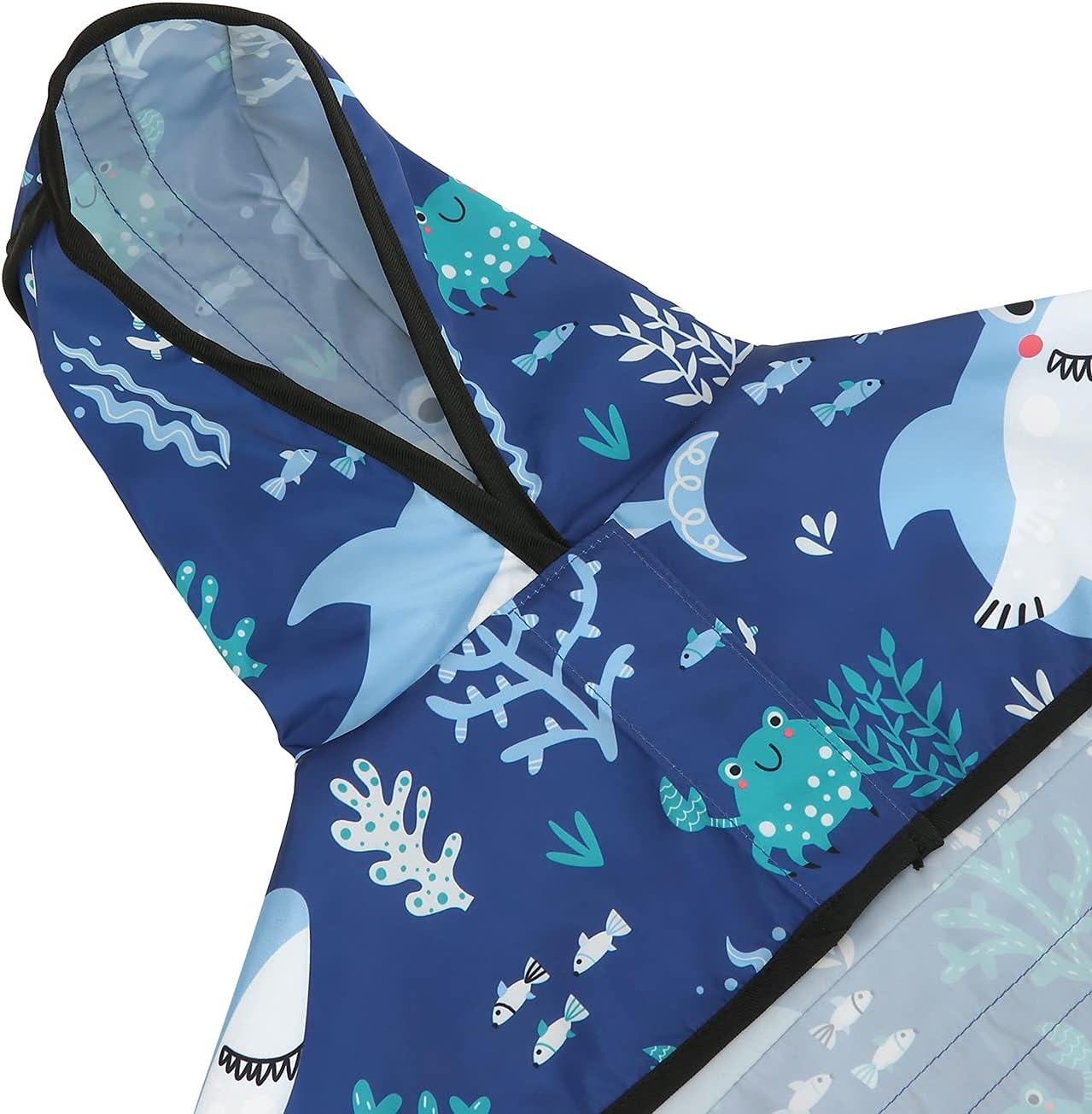 image:imageHDE Dog Raincoat Jacket Reflective Adjustable Hooded Pet Poncho Rain Coat with Leash Hole for Small to XLarge Dogs Rubber Ducks SSharks