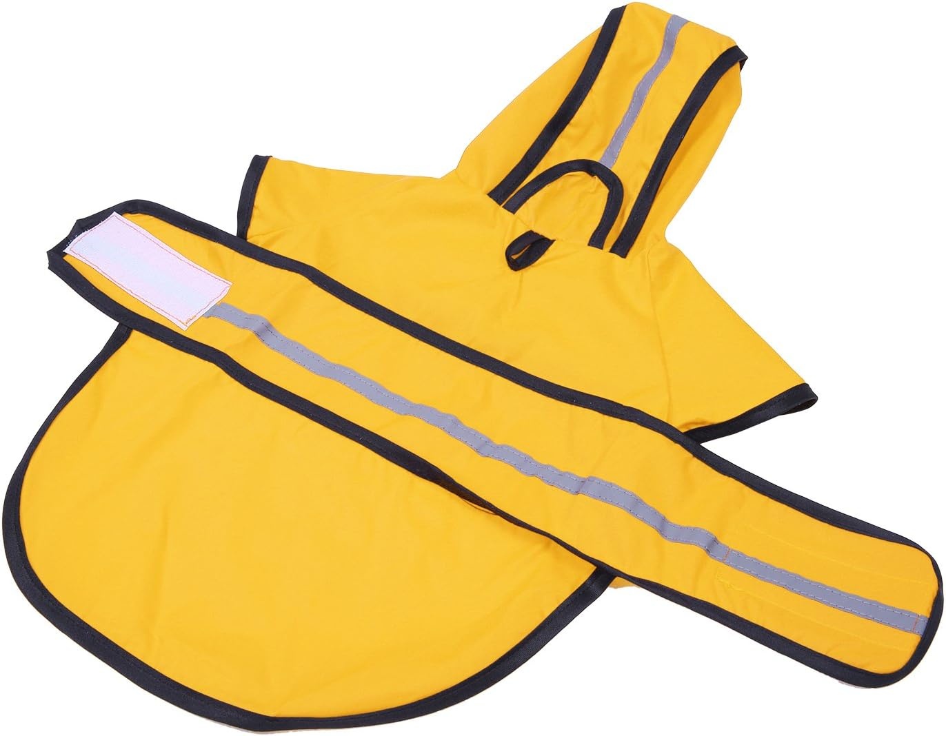 image:imageHDE Dog Raincoat Jacket Reflective Adjustable Hooded Pet Poncho Rain Coat with Leash Hole for Small to XLarge Dogs Rubber Ducks SYellow