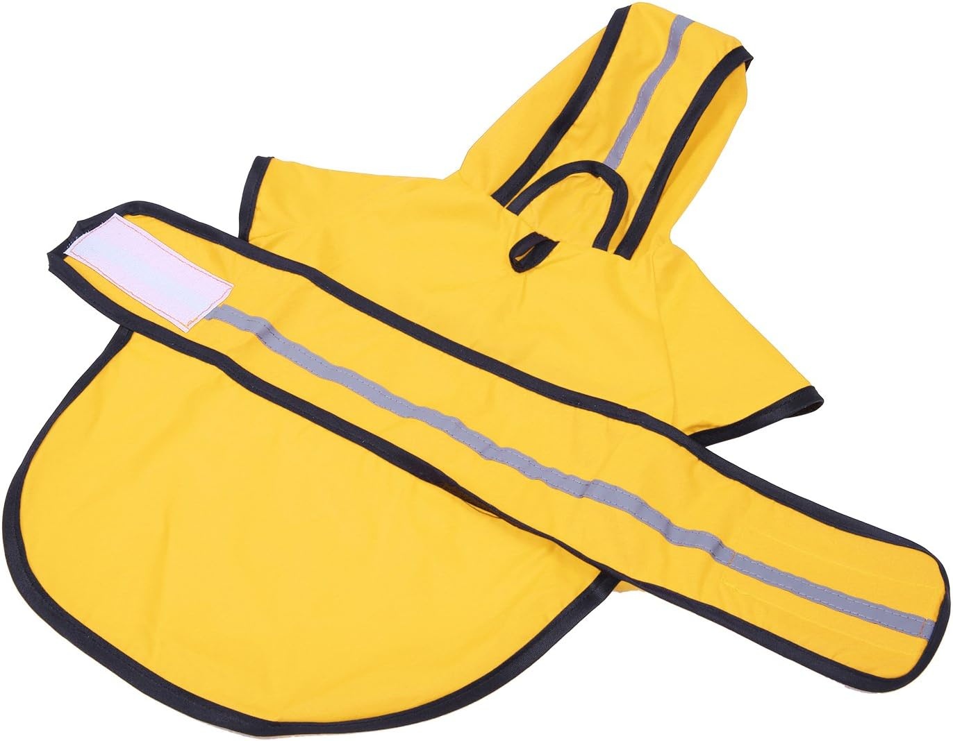 image:imageHDE Dog Raincoat Jacket Reflective Adjustable Hooded Pet Poncho Rain Coat with Leash Hole for Small to XLarge Dogs Rubber Ducks SYellow