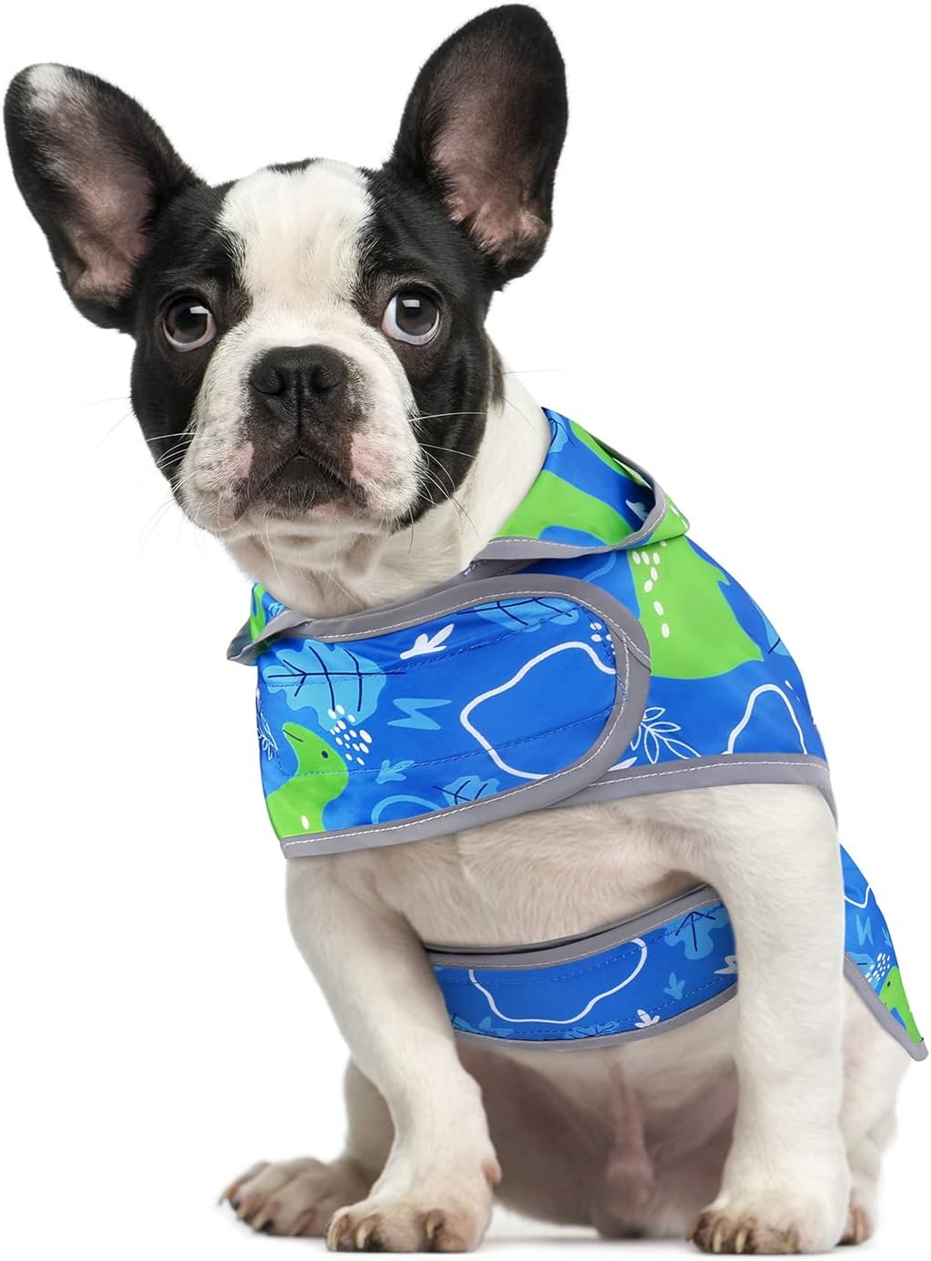 image:imageHDE Dog Raincoat with Clear Hood Rain Jacket Poncho for Small Medium Large Dogs Dinosaurs SDinosaurs