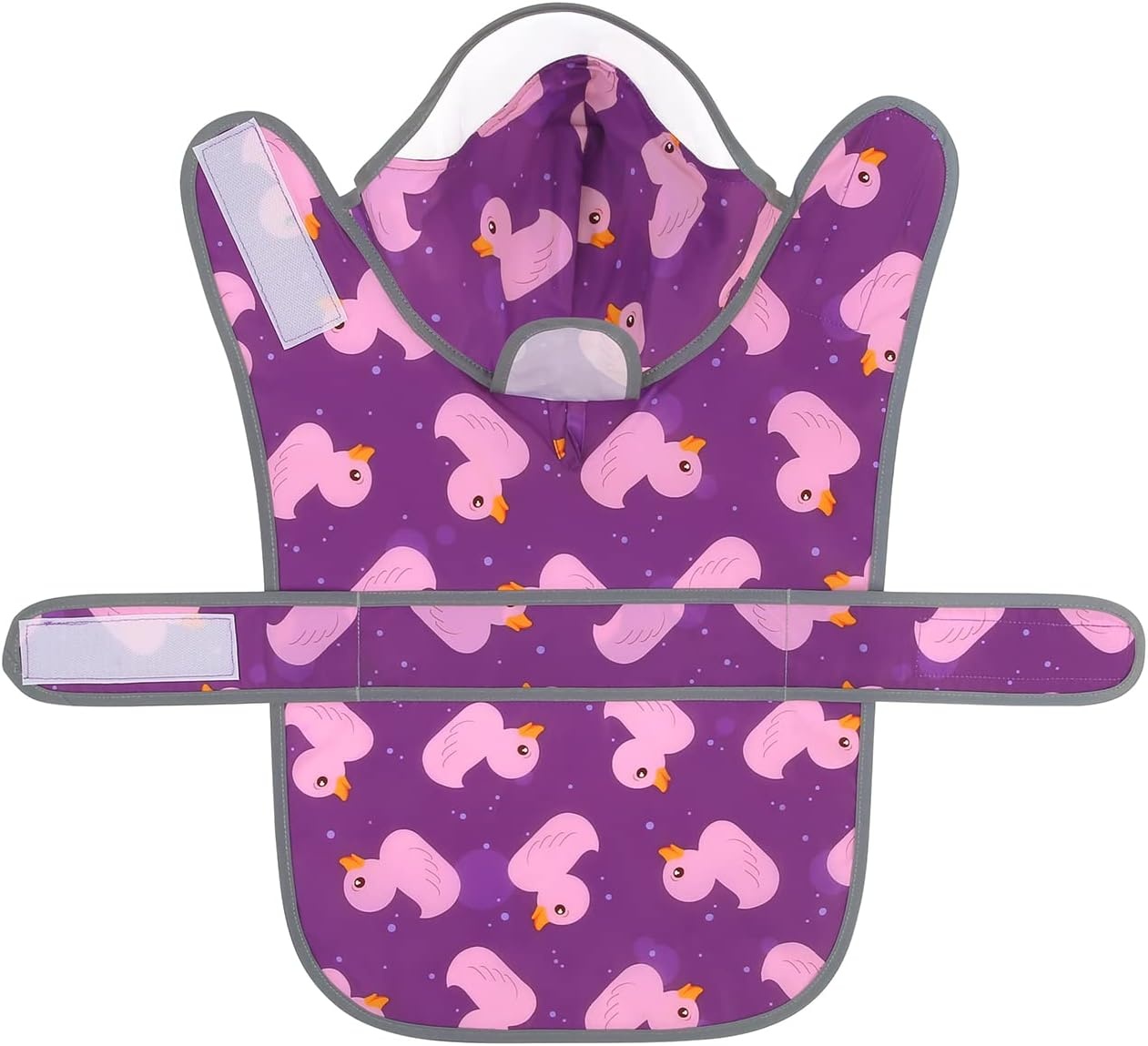 image:imageHDE Dog Raincoat with Clear Hood Rain Jacket Poncho for Small Medium Large Dogs Dinosaurs SDucks Purple
