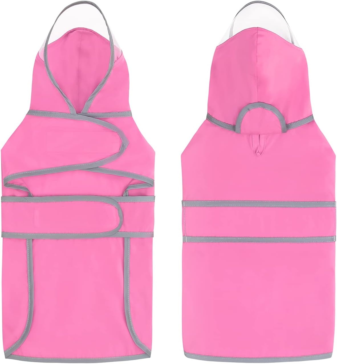 image:imageHDE Dog Raincoat with Clear Hood Rain Jacket Poncho for Small Medium Large Dogs Dinosaurs SPink