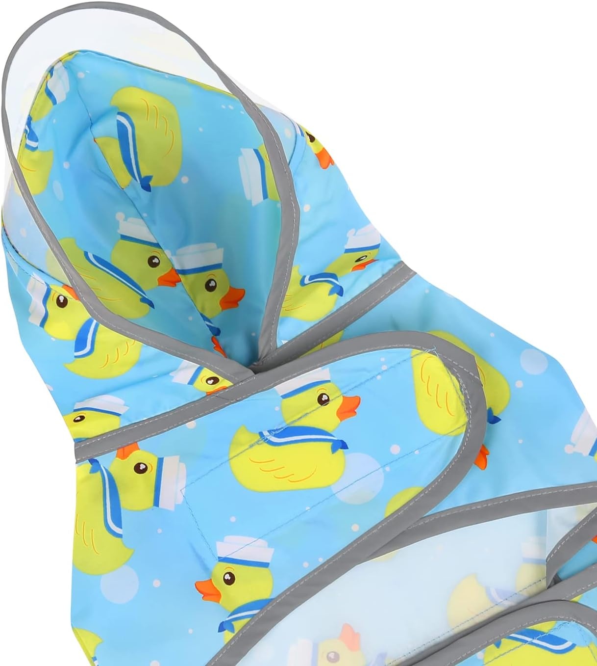 image:imageHDE Dog Raincoat with Clear Hood Rain Jacket Poncho for Small Medium Large Dogs Dinosaurs SSailor Ducks Blue