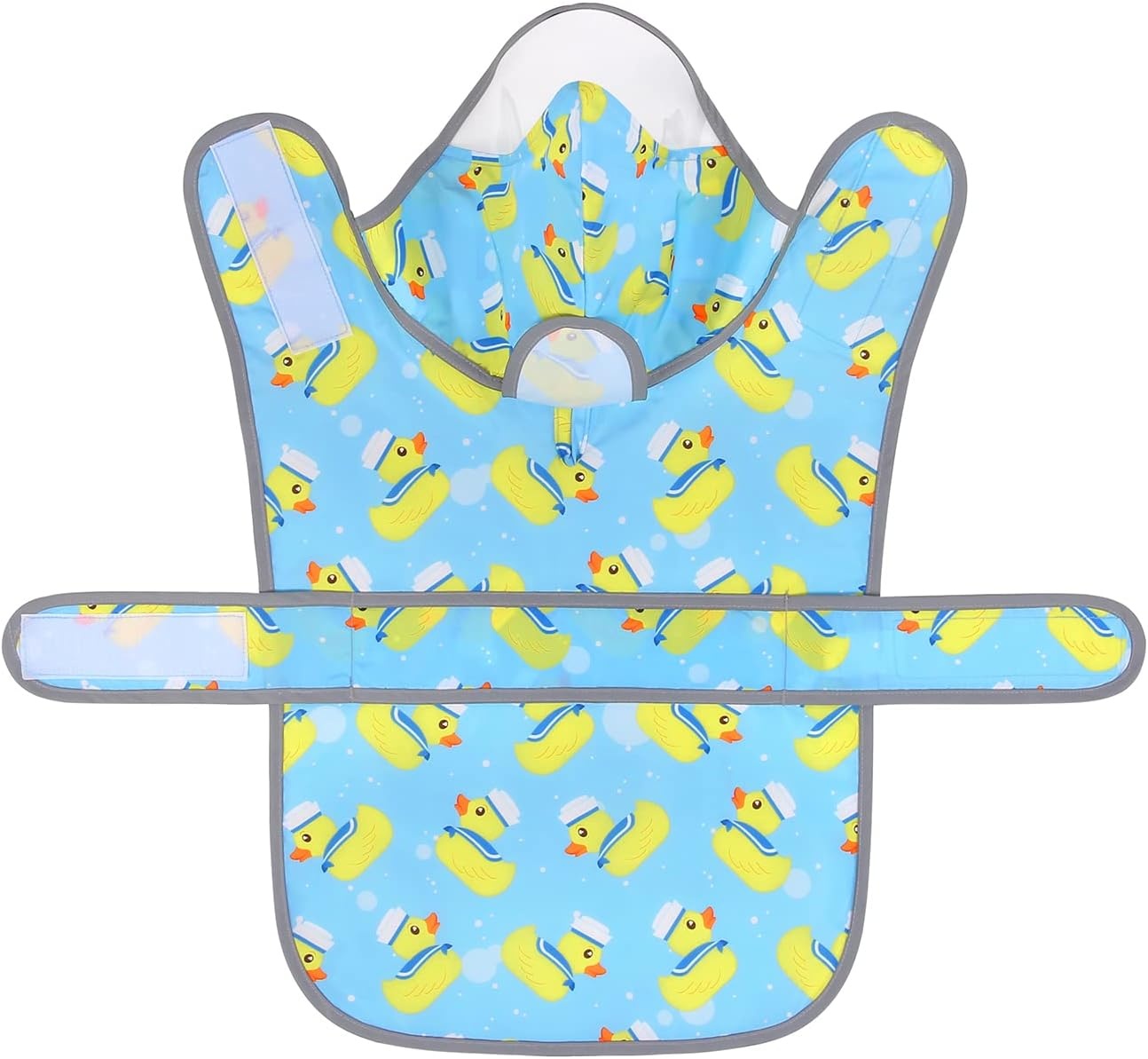 image:imageHDE Dog Raincoat with Clear Hood Rain Jacket Poncho for Small Medium Large Dogs Dinosaurs SSailor Ducks Blue