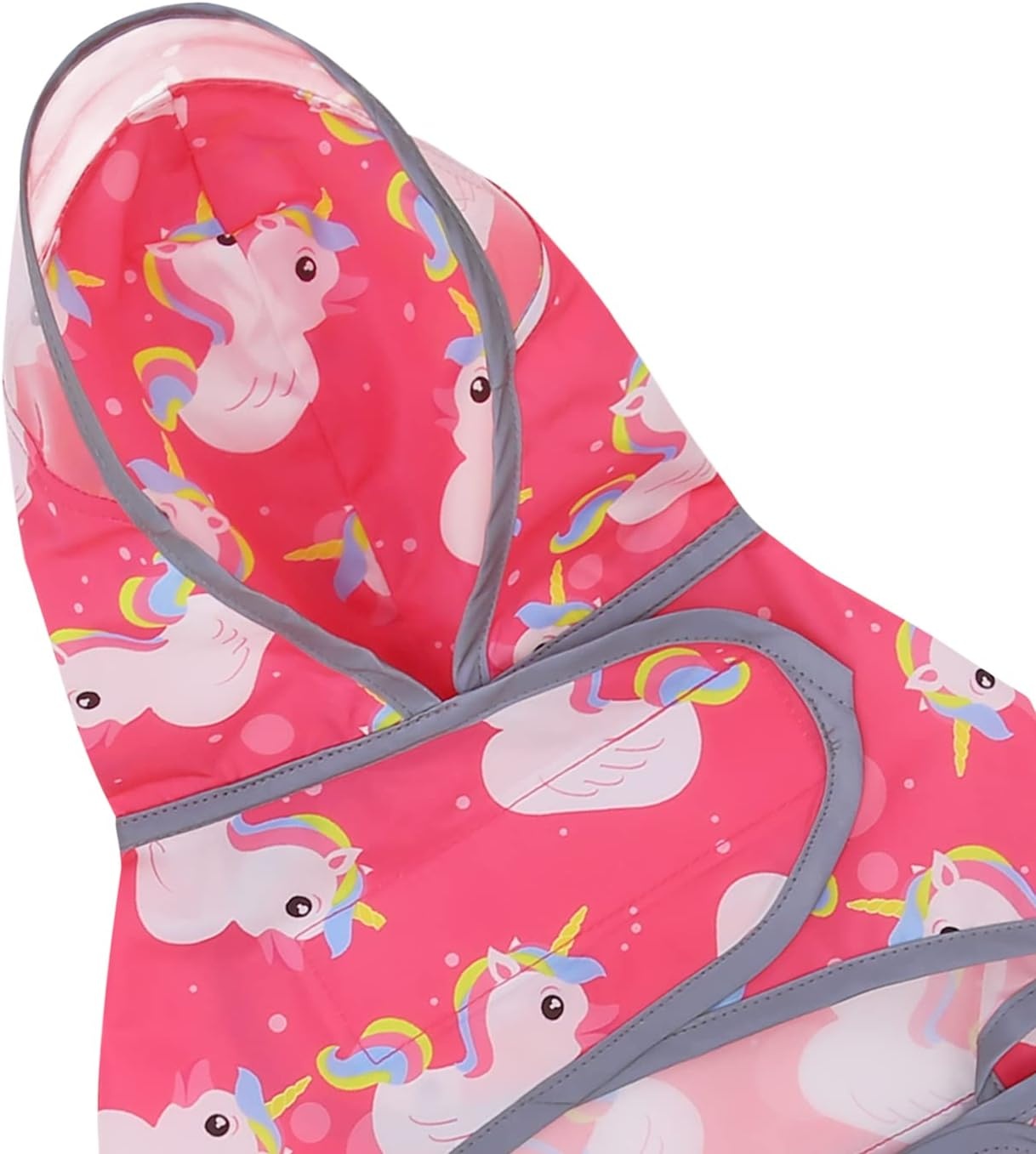 image:imageHDE Dog Raincoat with Clear Hood Rain Jacket Poncho for Small Medium Large Dogs Dinosaurs SUnicorn Ducks Pink