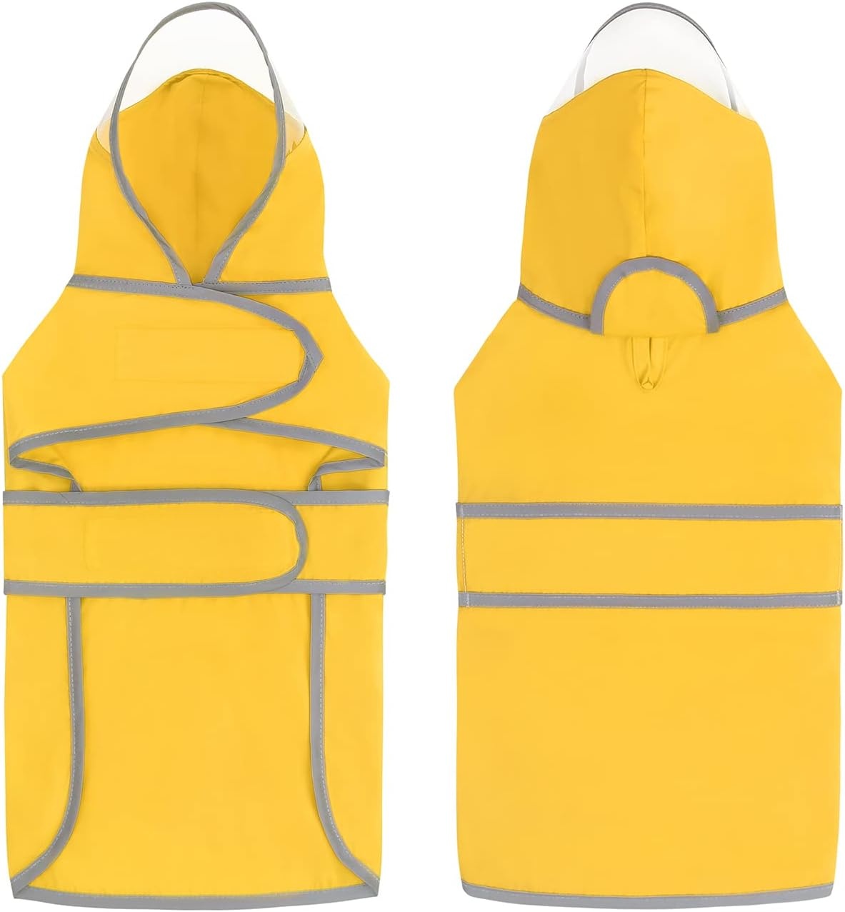 image:imageHDE Dog Raincoat with Clear Hood Rain Jacket Poncho for Small Medium Large Dogs Dinosaurs SYellow
