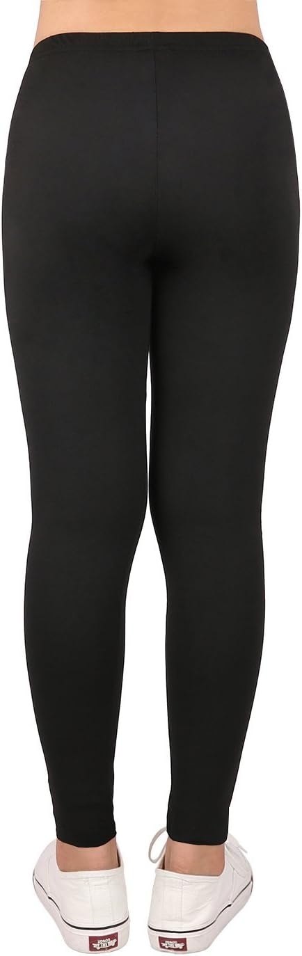image:imageHDE Girls Leggings Holiday Stretchy Full Ankle Length Striped TightsBlack