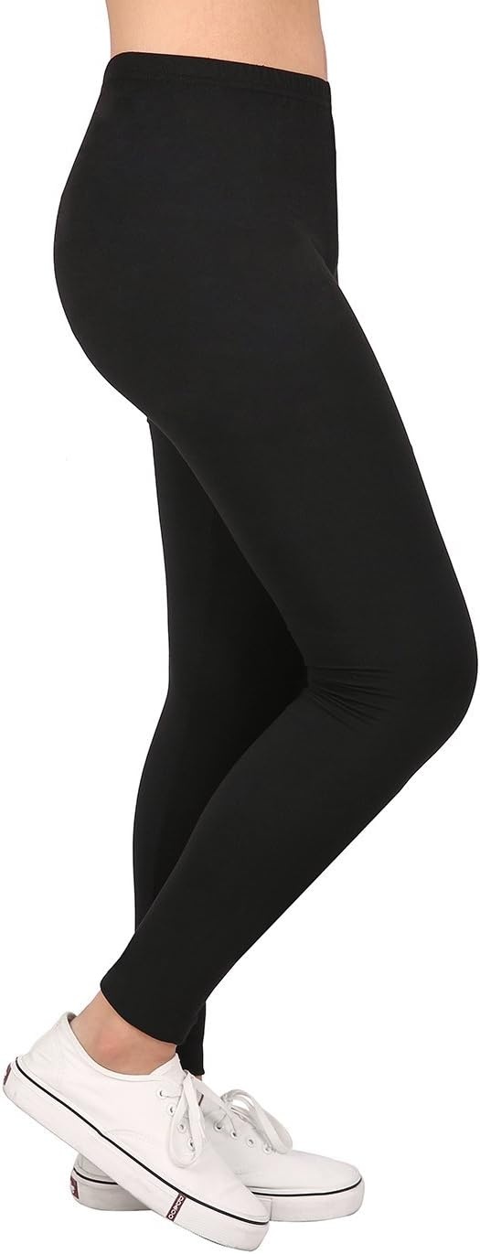 image:imageHDE Girls Leggings Holiday Stretchy Full Ankle Length Striped TightsBlack