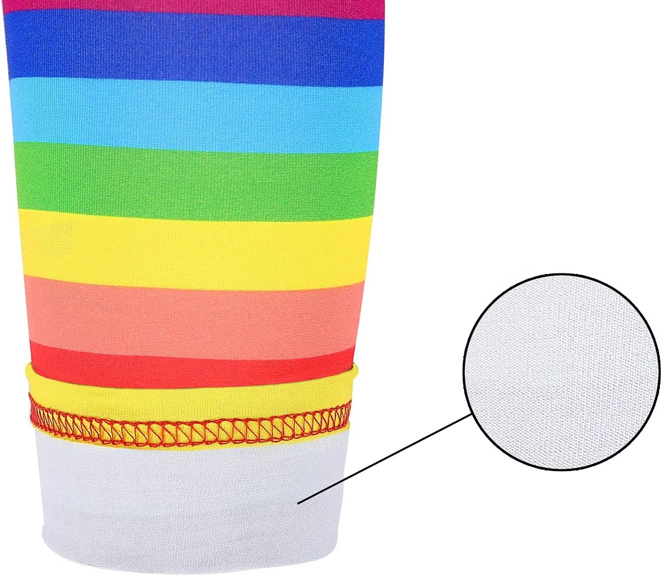 image:imageHDE Girls Leggings Holiday Stretchy Full Ankle Length Striped TightsRainbow Stripes