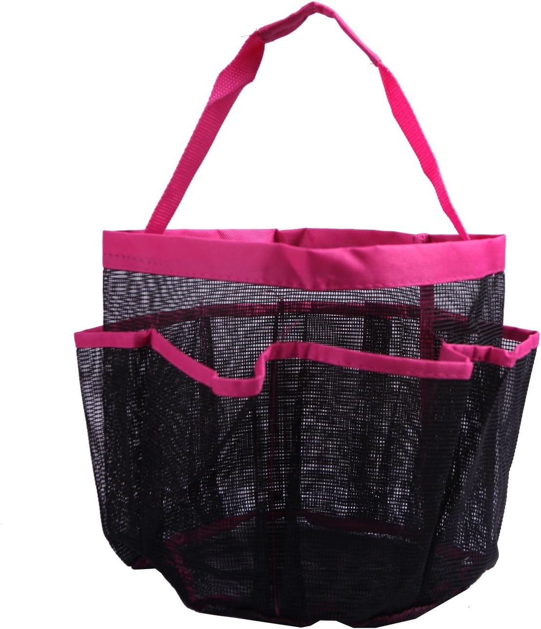image:imageHDE Mesh Shower Caddy Portable Quick Dry Tote for College Camp Bath Dorm Essentials Large Center Storage Basket with 7 Outer Pockets amp Handles BlackPink